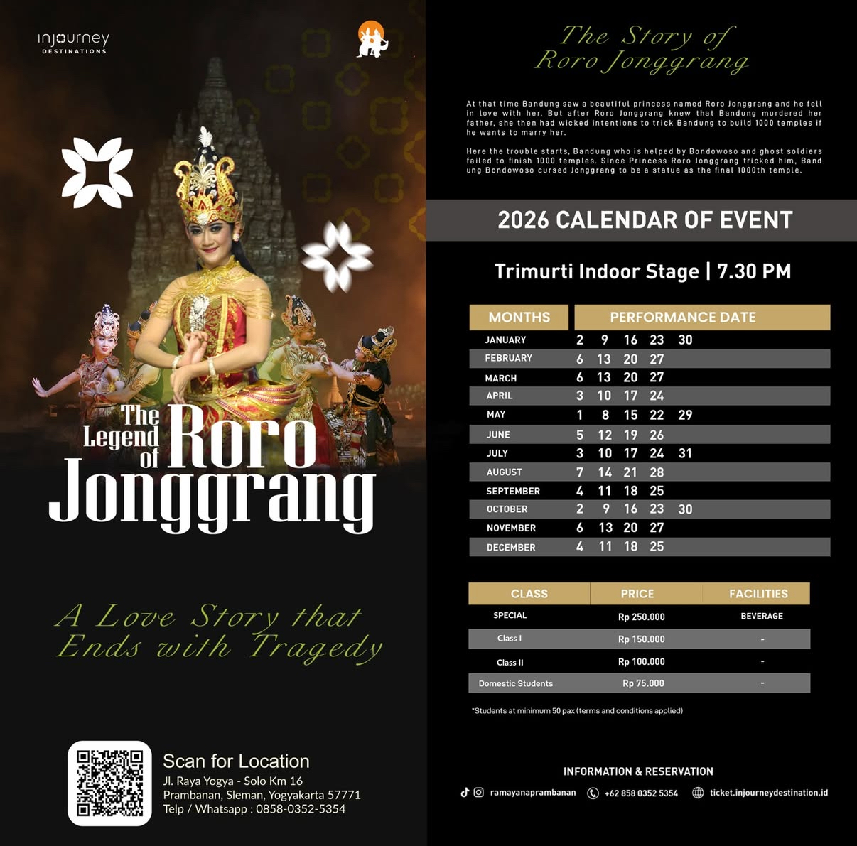 Roro Jonggrang Show Schedule 2025