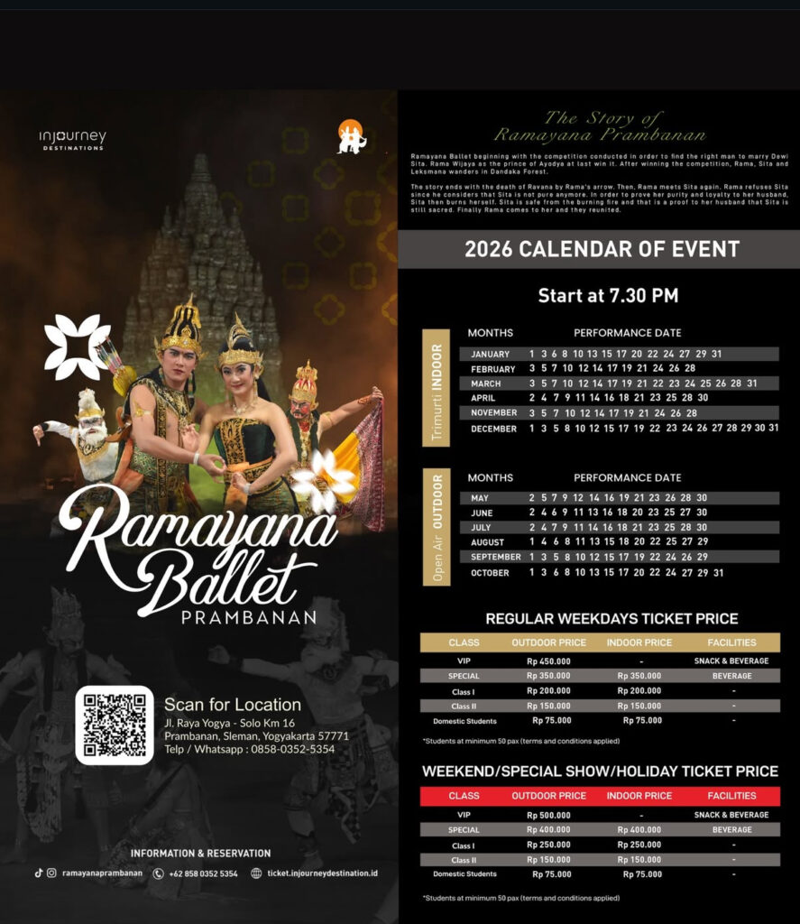 Ramayana Ballet Schedule 2026