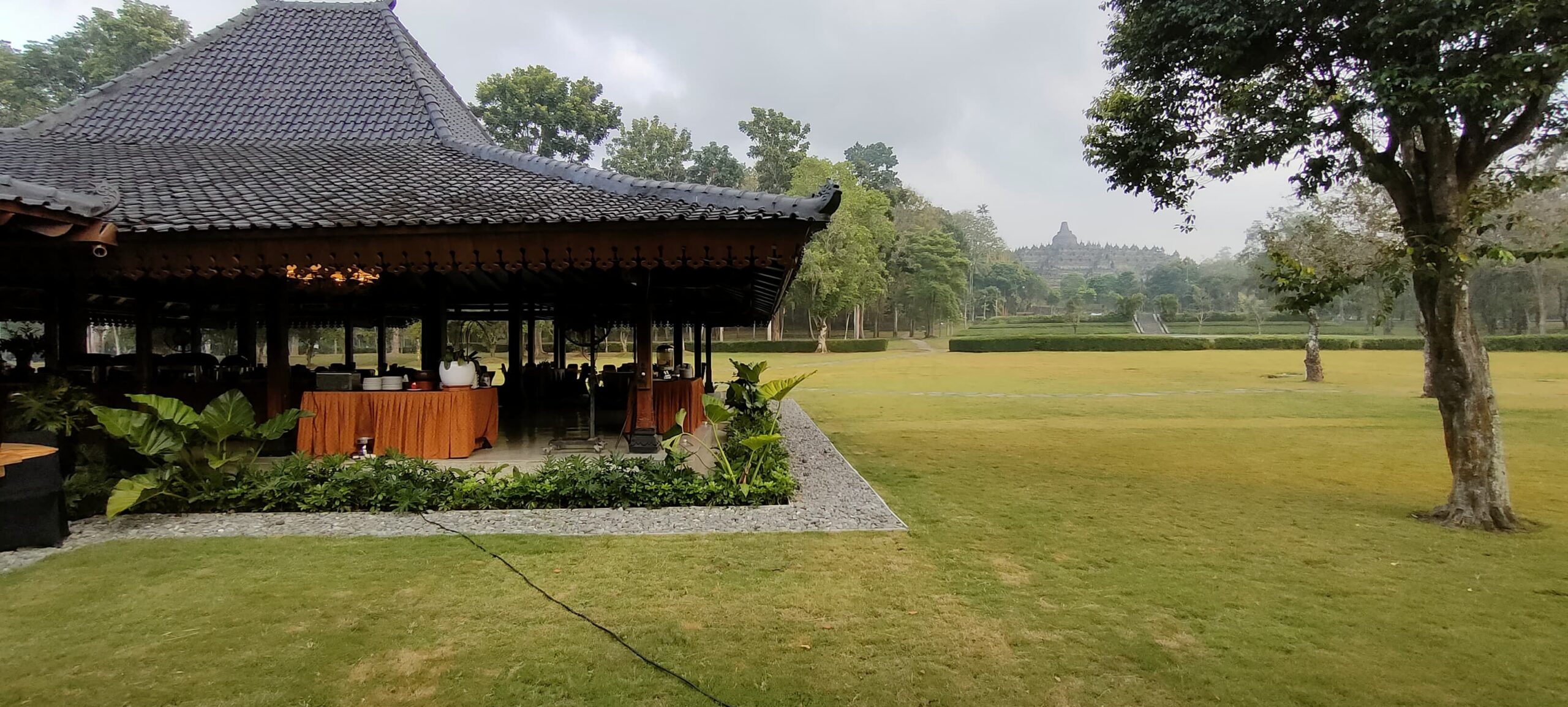 Restaurant in Manohara Resort after sunrise